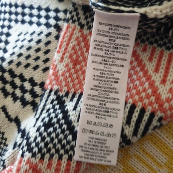 Free People Patchwork Sweater Dress in Cream Multi Combo Sz XS - Picture 7 of 14